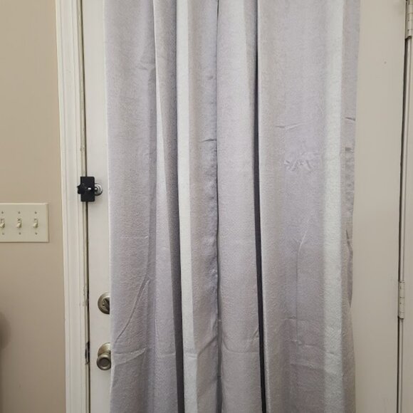 Two 82 x 35 Gray Shimmery Panel Grommet Curtains - Picture 9 of 9